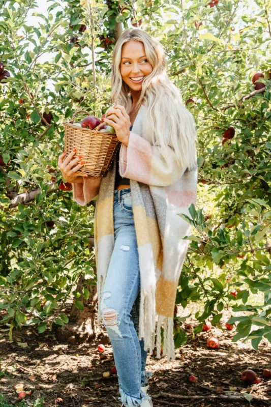 Striped Long Cardigan for Women in Multi Mustard | BCK120091-MUS sold by Glik’s