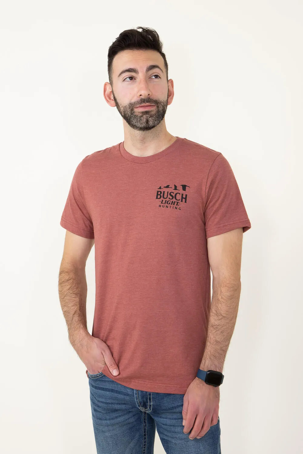 Brew City Busch Light Duck Scene T-Shirt for Men in Red | 15846-149A sold by Glik’s product image thumbnail 3