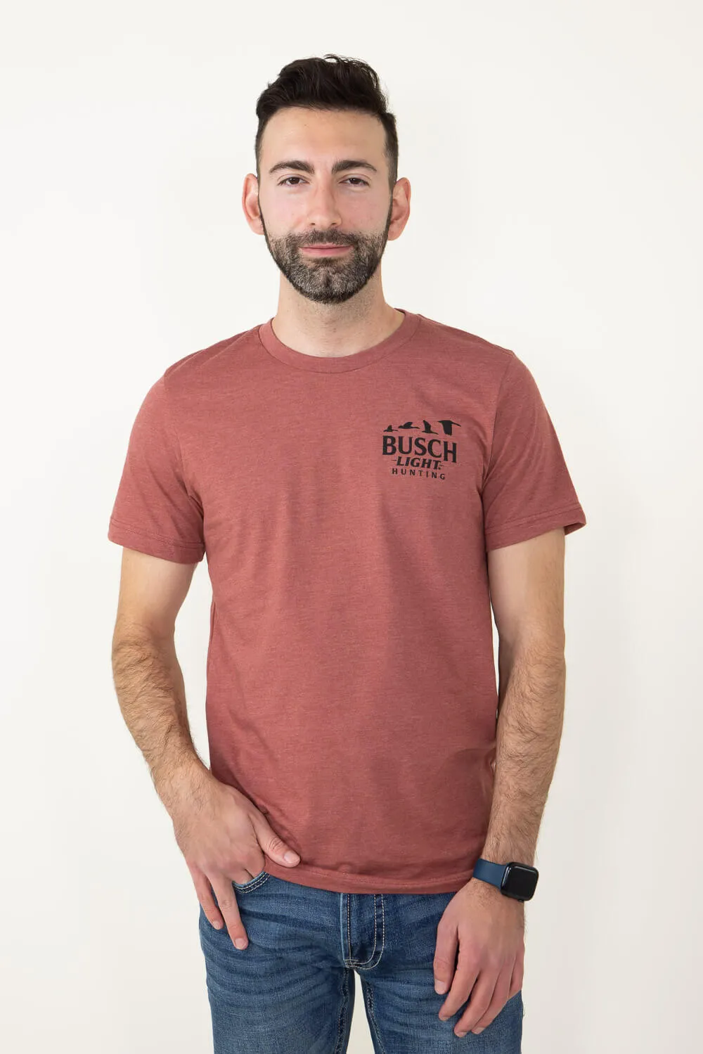Brew City Busch Light Duck Scene T-Shirt for Men in Red | 15846-149A sold by Glik’s product image thumbnail 2