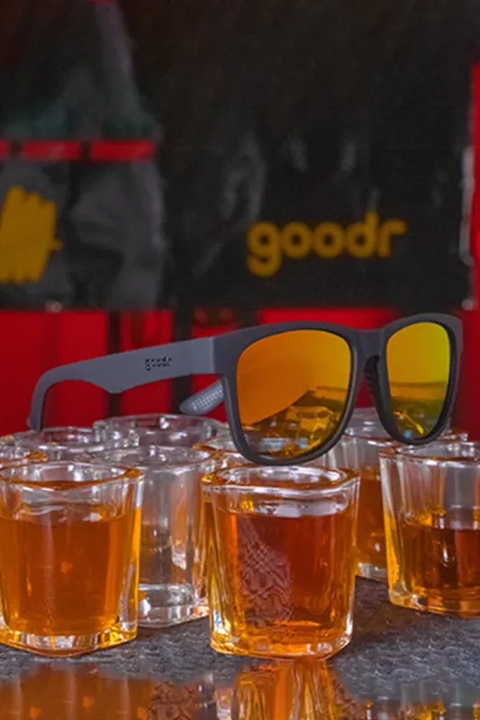 goodr Beelzebub’s Bourbon Burpees Sunglasses in Black | BFG-BK-AM2-RF sold by Glik’s