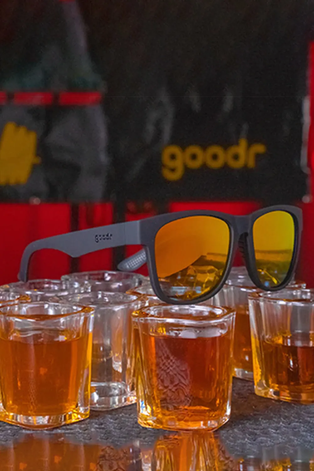goodr Beelzebub’s Bourbon Burpees Sunglasses in Black | BFG-BK-AM2-RF sold by Glik’s