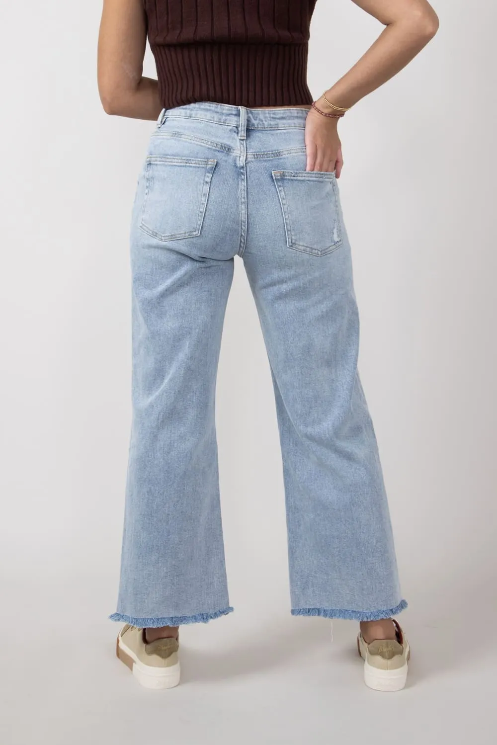 Mica High Rise Wash Clean Wide Leg Jeans for Women | MDP-W3034LT sold by Glik’s product image thumbnail 4