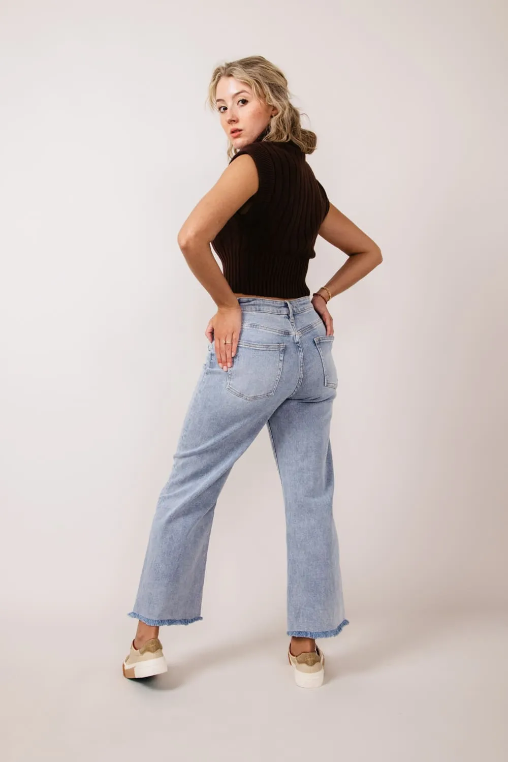 Mica High Rise Wash Clean Wide Leg Jeans for Women | MDP-W3034LT sold by Glik’s product image thumbnail 2