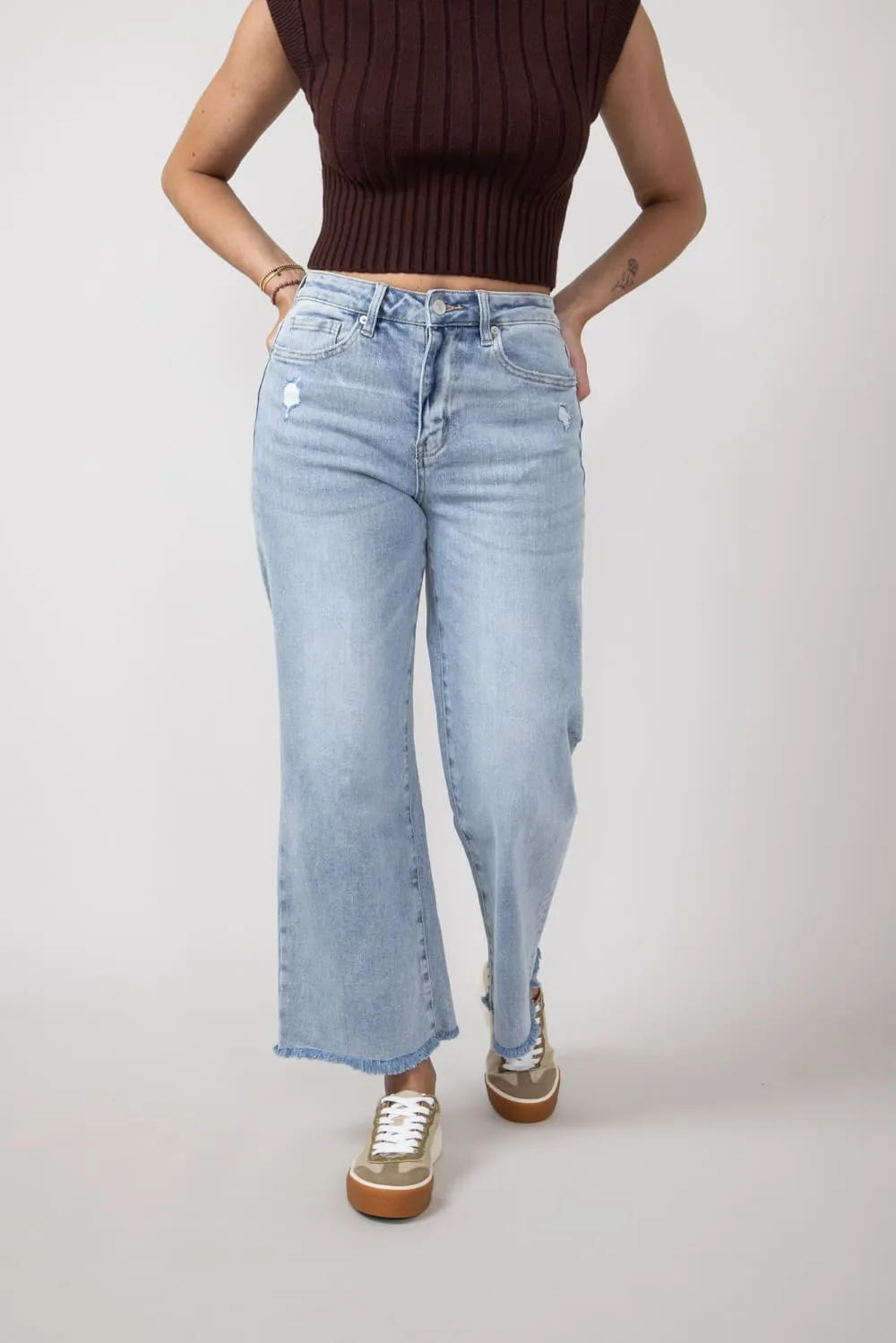 Mica High Rise Wash Clean Wide Leg Jeans for Women | MDP-W3034LT sold by Glik’s product image thumbnail 3
