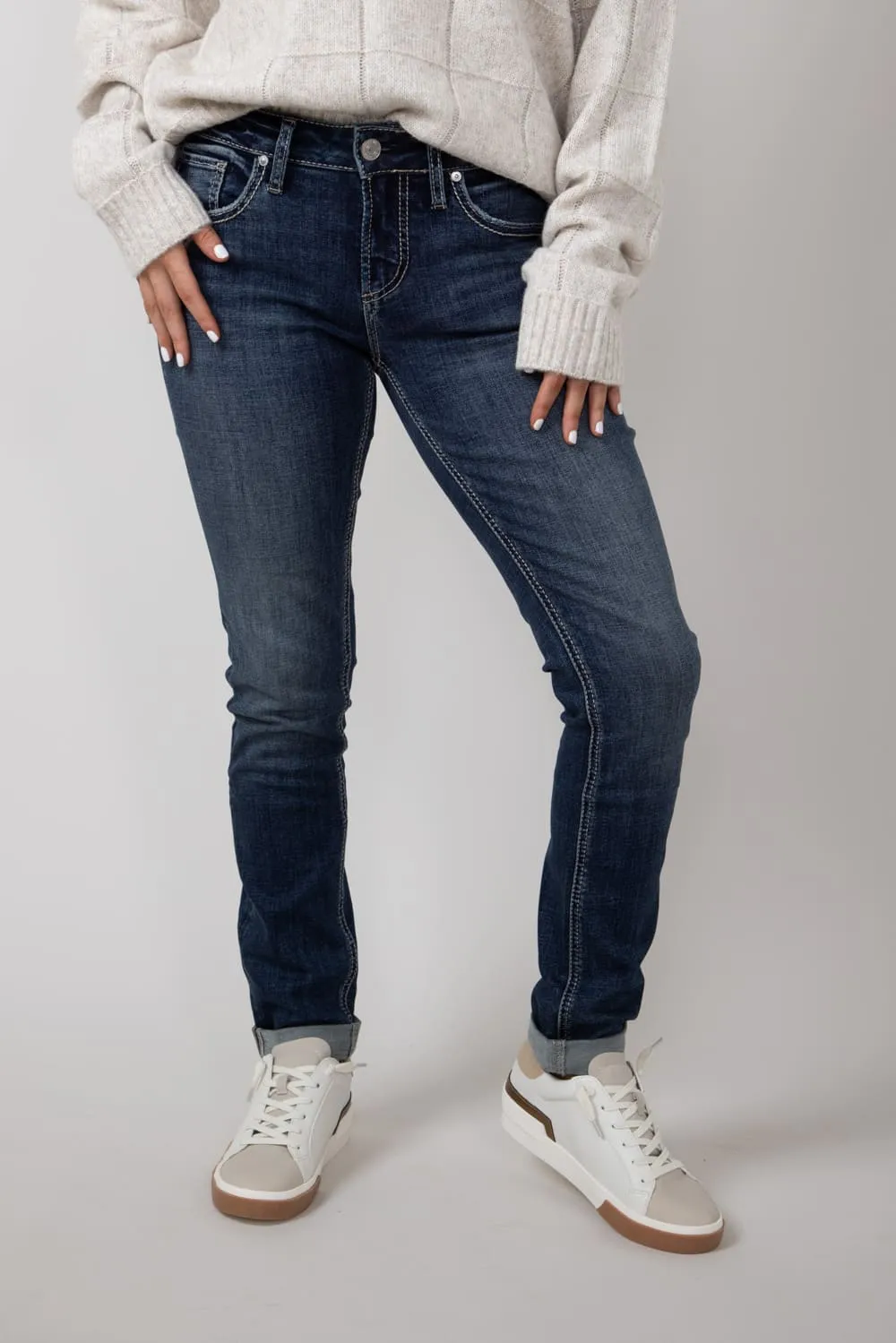 Silver Jeans Mid Rise Girlfriend Jeans for Women | L27137ECF332 sold by Glik’s