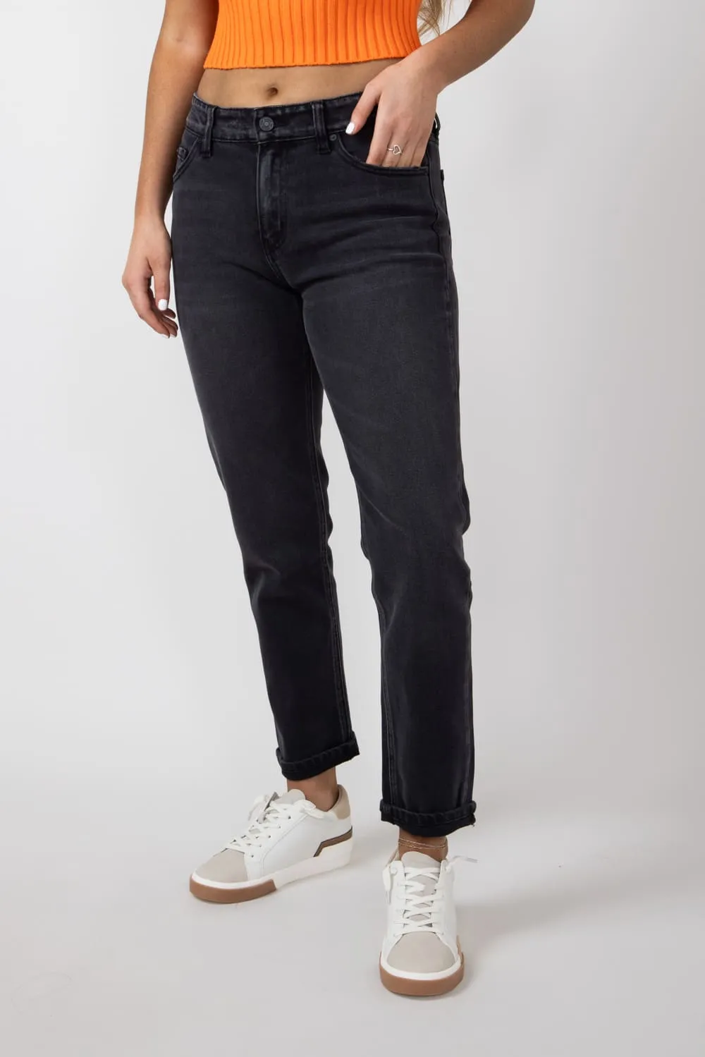 KanCan High Rise Slim Boyfriend Jeans for Women in Grey | KC7198DG sold by Glik’s product image thumbnail 2