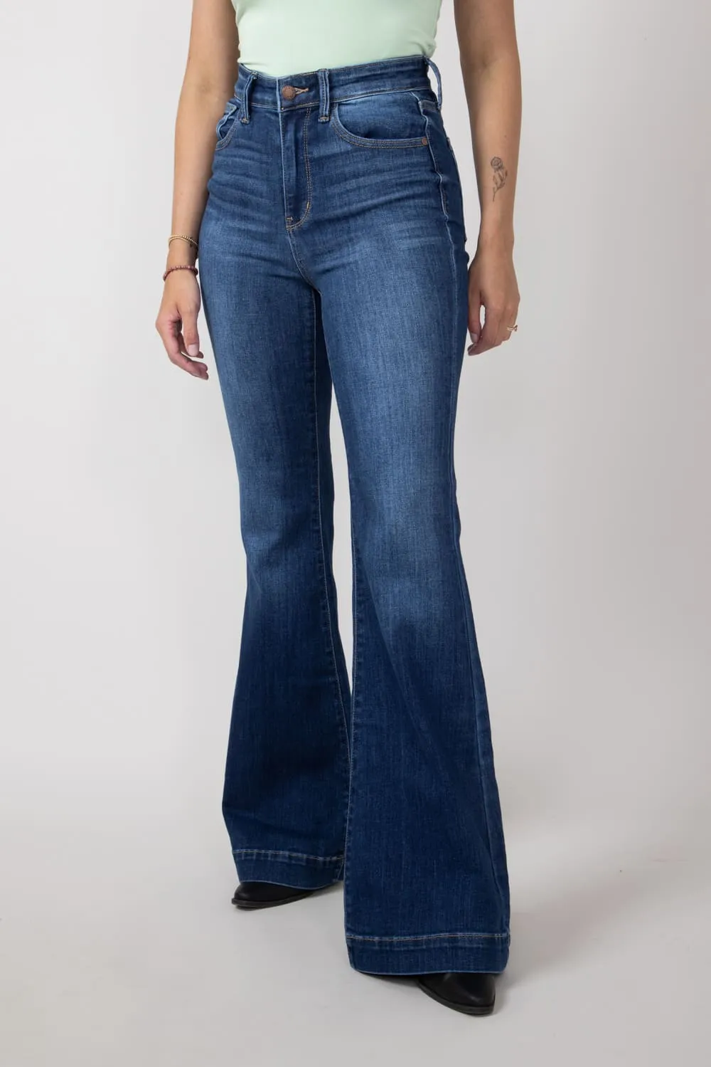 Judy Blue High Rise Wide Hem Flare Jeans for Women | 82443REG sold by Glik’s product image thumbnail 2