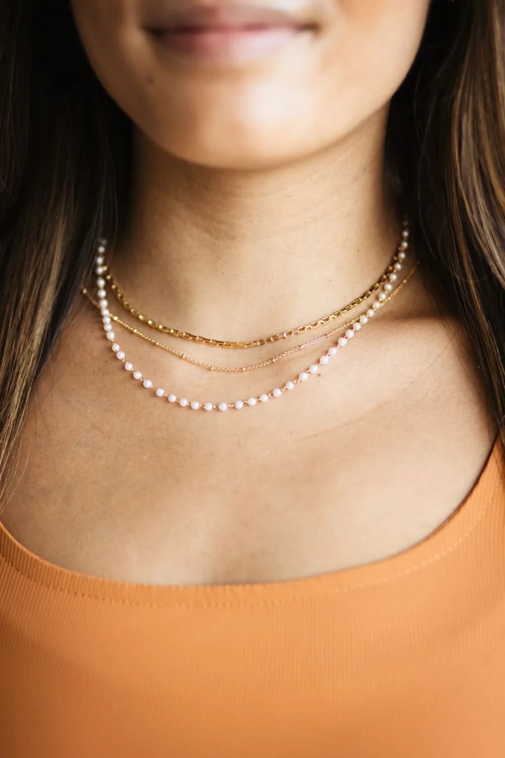 Triple Pearl Necklace in Gold | N7943G sold by Glik’s product image thumbnail 3