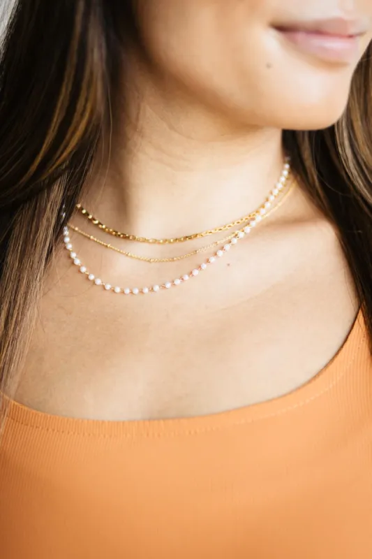 Triple Pearl Necklace in Gold | N7943G sold by Glik’s