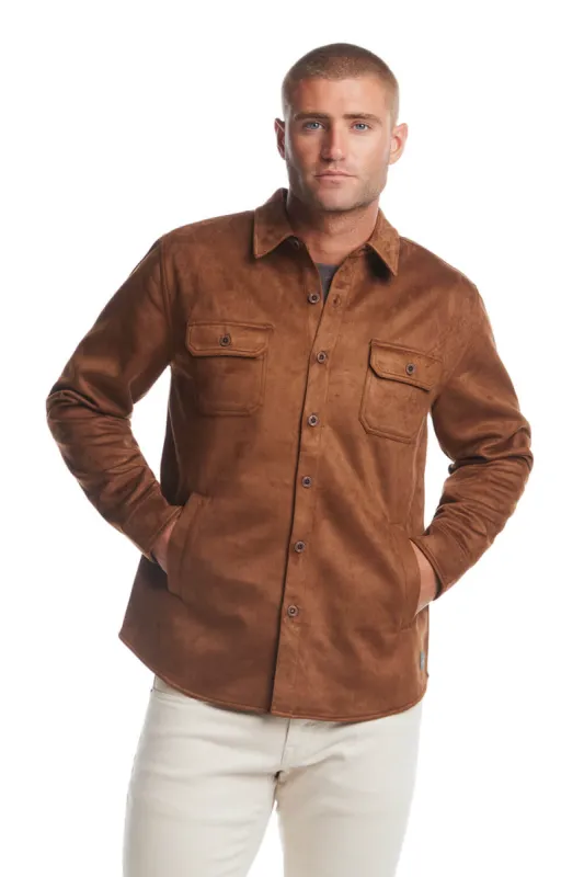 Weatherproof Vintage Suede Shirt Jacket for Men in Brown | F2421367GK-LTBROWN sold by Glik’s