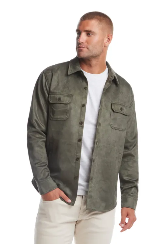 Weatherproof Vintage Suede Shirt Jacket for Men in Army | F2421367GK-ARMY sold by Glik’s