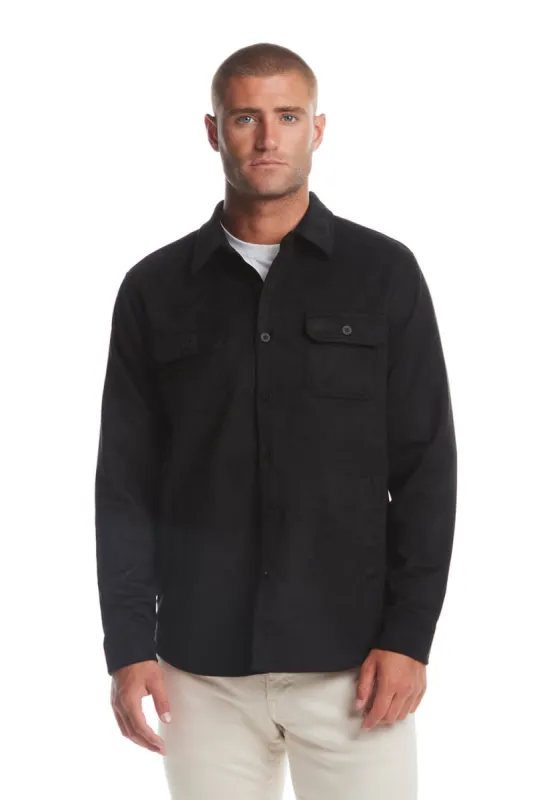 Weatherproof Vintage Suede Shirt Jacket for Men in Black | F2421367GK-BLACK sold by Glik’s