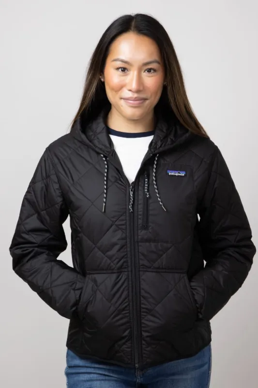 Patagonia Women’s Diamond Quilted Bomber Hoody Jacket in Black | 20695-BLK made by Patagonia