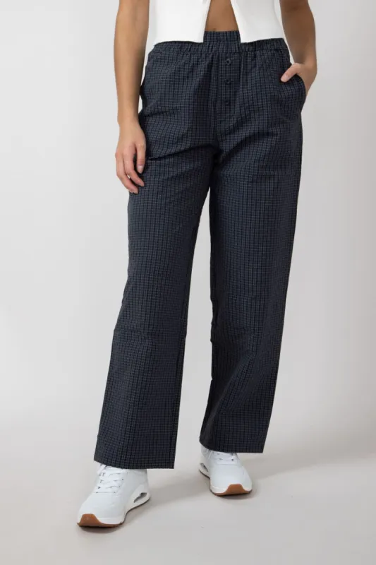 Plaid Straight Pants for Women in Charcoal | MP7159-1-CHARCOAL sold by Glik’s