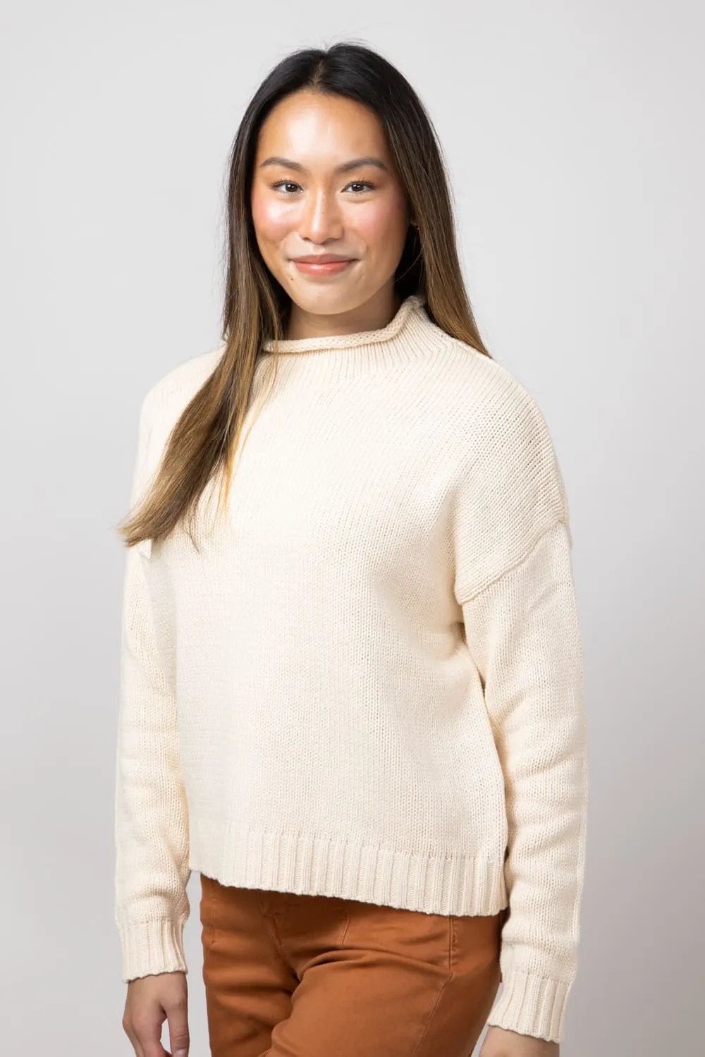 Mock Neck Sweater for Women in Natural | 64284-NATURAL sold by Glik’s product image thumbnail 3