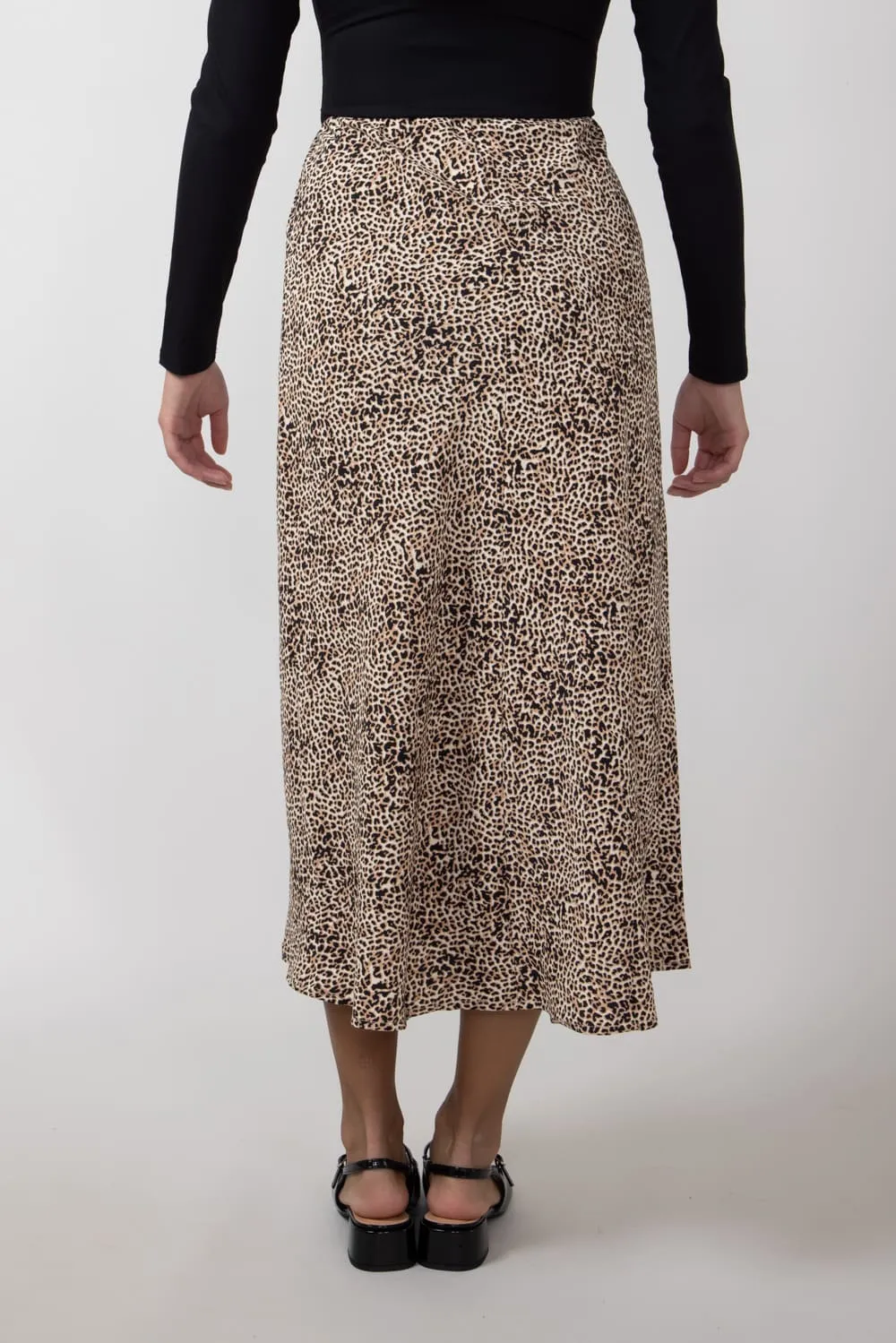 Leopard Print Midi Skirt for Women in Brown | 71063-BROWNLEOPARD sold by Glik’s product image thumbnail 4
