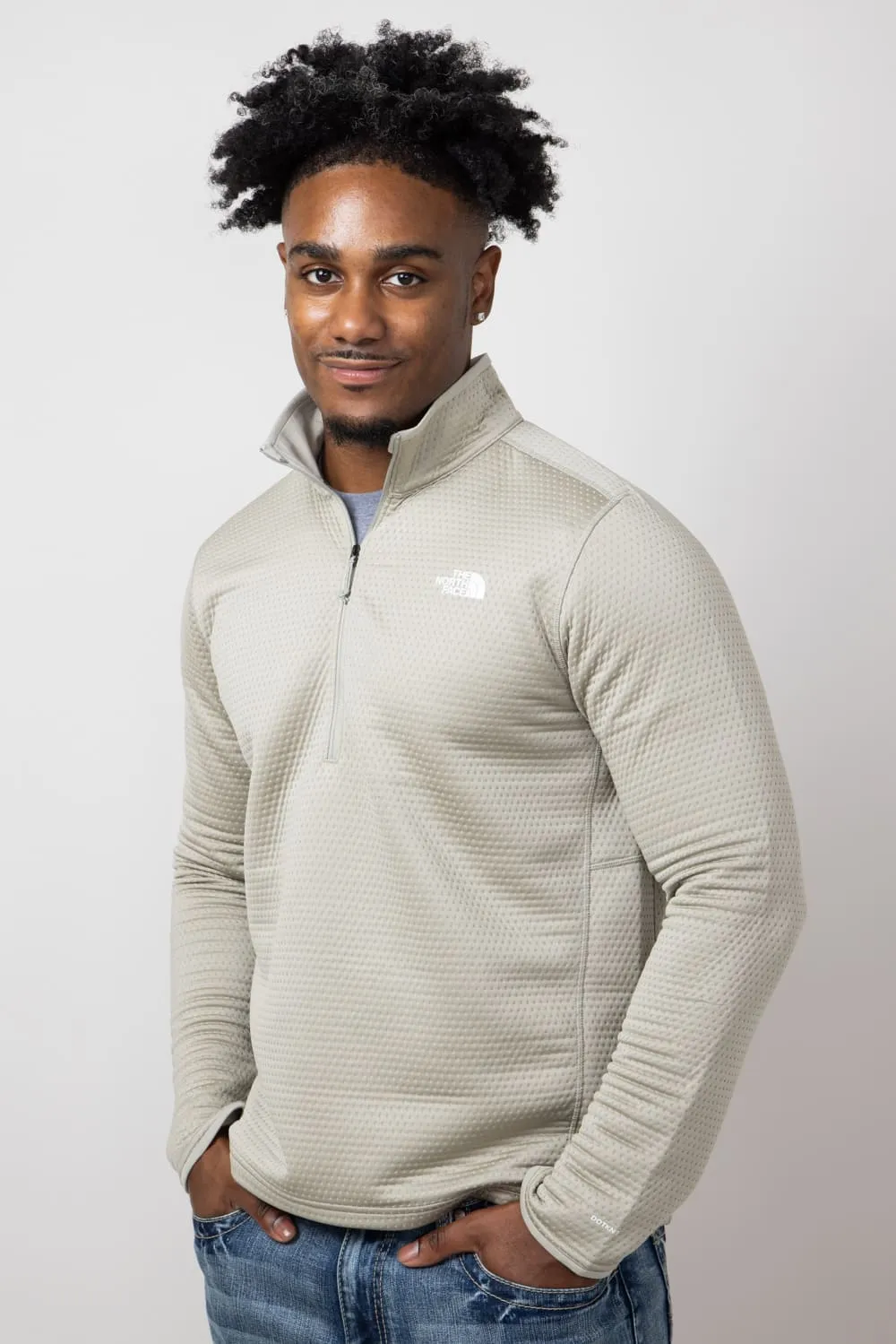 The North Face DotKnit Thermal 1/4 Zip for Men in Grey | NF0A88U6-1I4-GRY sold by Glik’s