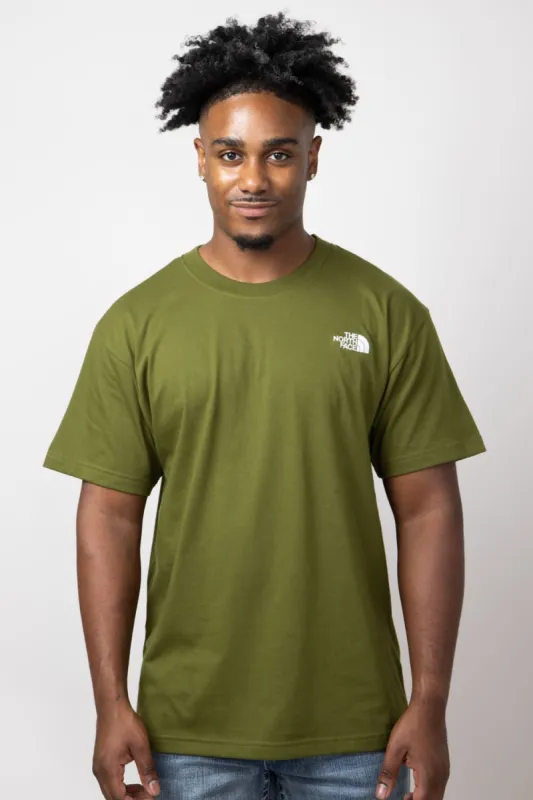 The North Face Box Fit T-Shirt for Men in Forest Olive | NF0A84GD-TOE-GRN sold by Glik’s