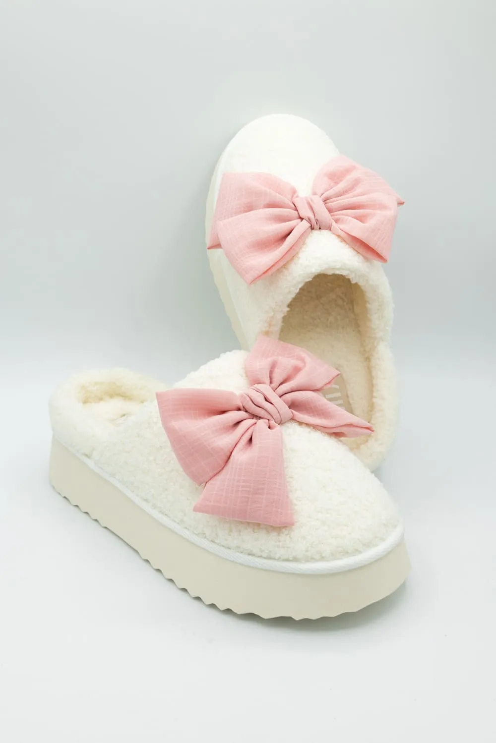 MIA Platform Bow Slippers for Women in Blush | GS1501607-BLUSH sold by Glik’s