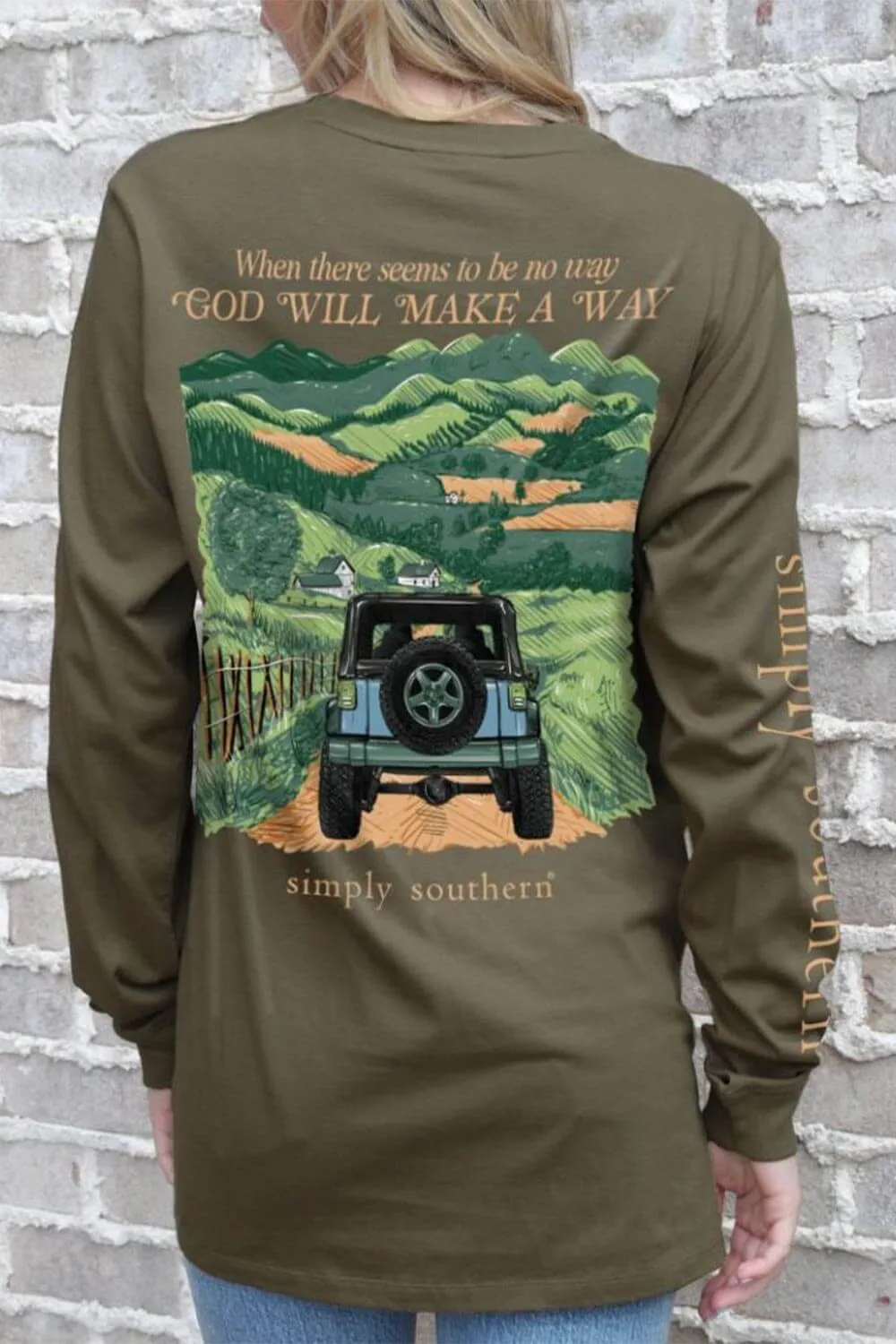 Simply Southern Long Sleeve Lead T-Shirt for Women in Umber Brown | LS-LEAD-UMBER sold by Glik’s