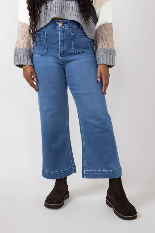 Mica High Rise Wide Leg Soft Trouser Jeans for Women | MDP-W3146 sold by Glik’s