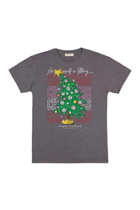 Simply Southern Christmas Tree T-Shirt for Women in Iron Heather | SS-TREE-IRONHTHR sold by Glik’s
