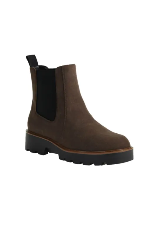 Chinese Laundry Rev Suede Lug Booties for Women in Brown | REV-BROWN made by Dirty Laundry