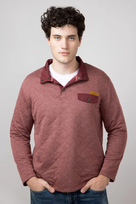 Simply Southern Quilted Pullover for Men in Garnet | PP-0224-MN-PULL-QLTD-GARNET sold by Glik’s