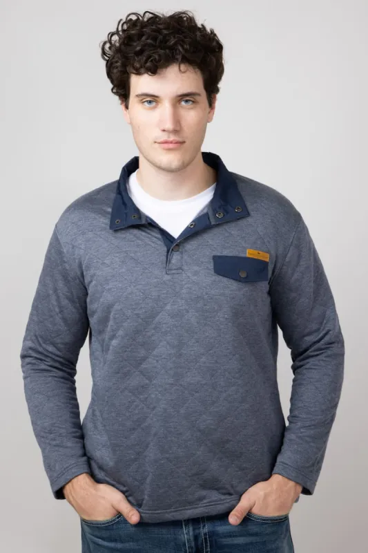 Simply Southern Quilted Pullover for Men in Slate | PP-0224-MN-PULL-QLTD-SLATE sold by Glik’s
