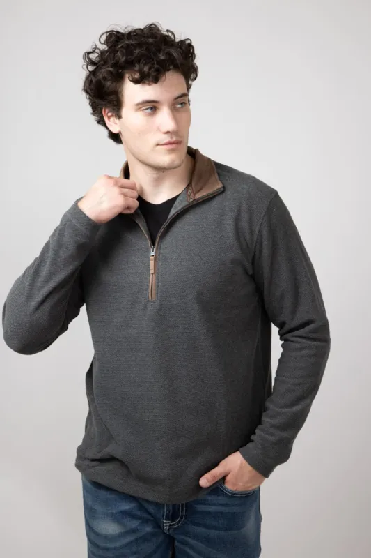 1897 Legends 1/4 Zip Sweater for Men in Grey | SMU-GREY sold by Glik’s