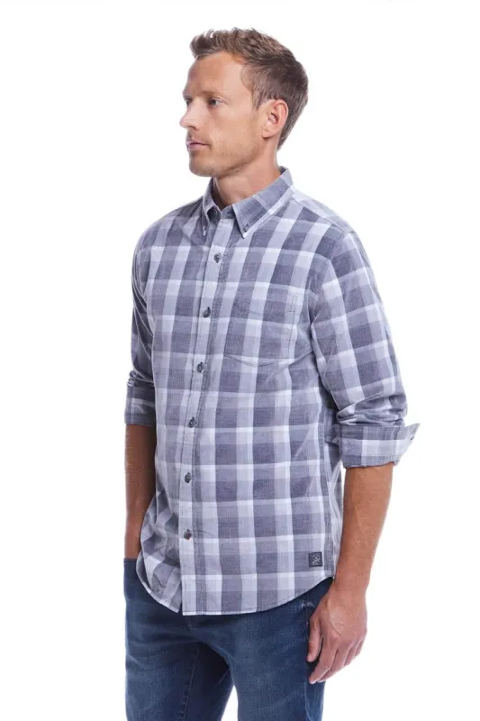 Weatherproof Vintage Plaid Corduroy Button Down Shirt for Men in Formal Grey | F2485652GK-FORMALGREY sold by Glik’s