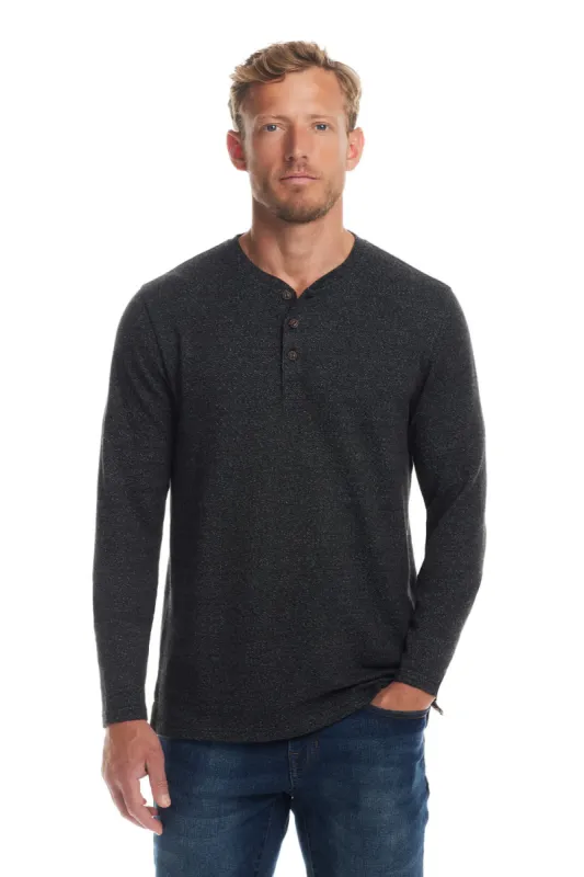 Weatherproof Vintage Speckled Henley Shirt for Men in Meteorite | F2421441GK-METEORITE sold by Glik’s