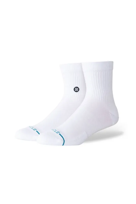 Stance Icon Quarter Socks for Men in White | A356A21IQT-WHT sold by Glik’s