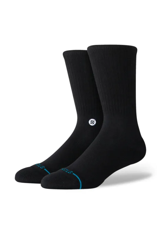 Stance Icon Crew Socks for Men in Black | M311D14ICO-BLW sold by Glik’s