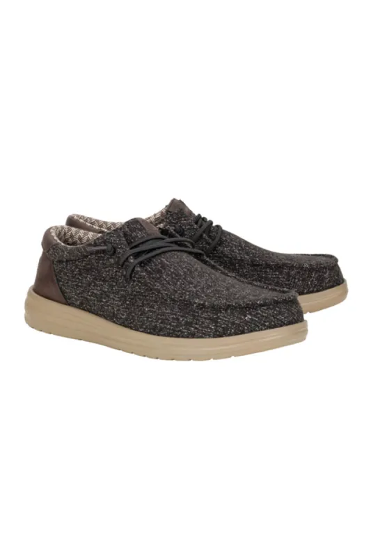 HEYDUDE Men’s Wally Paul Knit Shoes in Black | 43351-070 sold by Glik’s