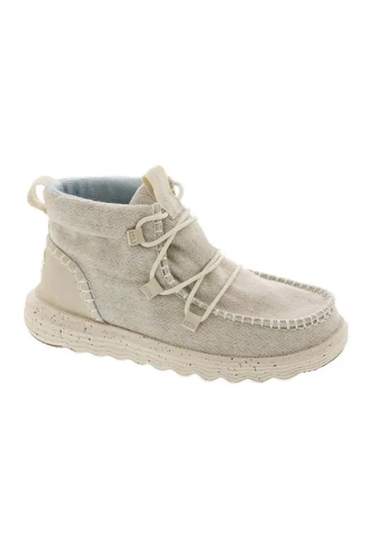 HEYDUDE Women’s Reyes Heathered Lace Up Booties in Ivory | 42006-105 sold by Glik’s