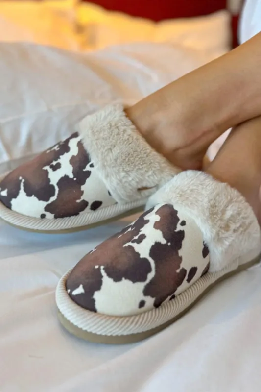 C.C. Cow Print Slippers for Women in Beige | SPE0001-BEIGE sold by Glik’s