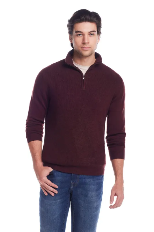 Weatherproof Vintage Soft Touch Quarter Zip Sweater for Men in Oxblood | F2440183GK-OXBLOOD sold by Glik’s