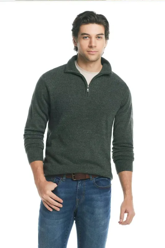 Weatherproof Vintage Soft Touch Quarter Zip Sweater for Men in Evergreen | F2440183GK-EVERGREEN sold by Glik’s
