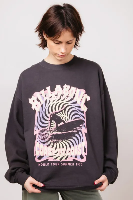 Billabong Ride In Oversized Fleece Sweatshirt for Women in Black | ABJFT00281-KYD0 sold by Glik’s