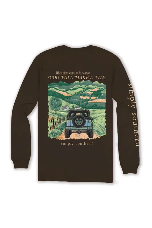 Simply Southern Plus Size Long Sleeve Lead T-Shirt for Women in Umber Brown | EXT-LS-LEAD-UMBER sold by Glik’s