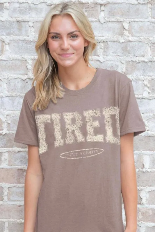 Simply Southern Tired T-Shirt for Women in Desert Heather | SS-TIRED-DESERTHTHR sold by Glik’s