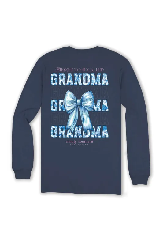 Simply Southern Plus Size Long Sleeve Blessed Grandma T-Shirt for Women in Mirage | EXT-LS-BLSGRANDMA-MIRAG sold by Glik’s