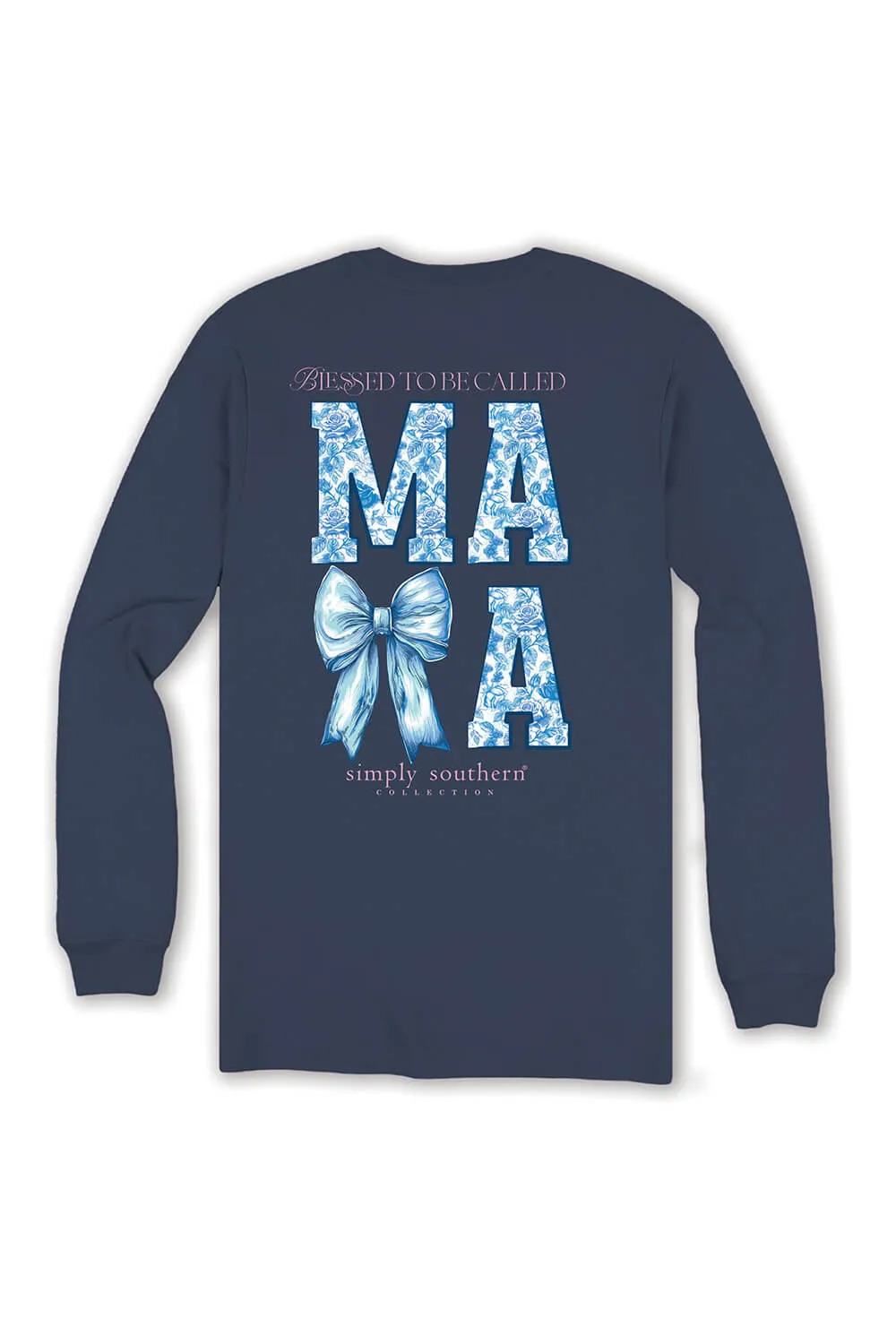 Simply Southern Long Sleeve Blessed Mama T-Shirt for Women in Mirage | LS-BLSMAMA-MIRAGE sold by Glik’s product image thumbnail 3