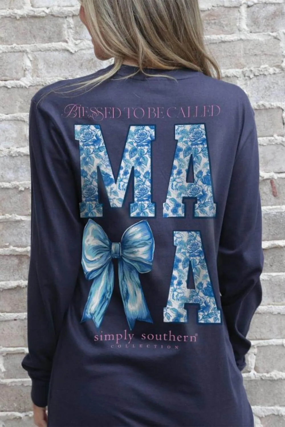 Simply Southern Long Sleeve Blessed Mama T-Shirt for Women in Mirage | LS-BLSMAMA-MIRAGE sold by Glik’s
