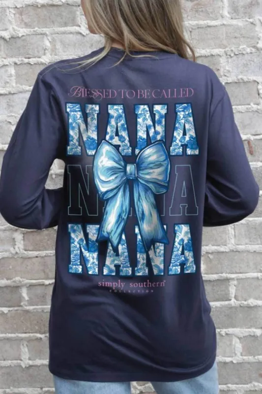 Simply Southern Long Sleeve Blessed Nana T-Shirt for Women in Mirage | LS-BLSNANA-MIRAGE sold by Glik’s