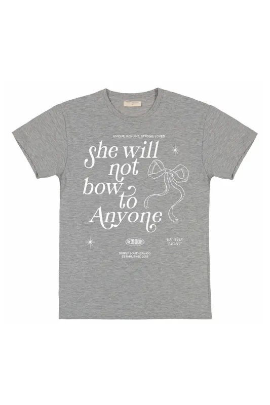 Simply Southern Plus Size Bow T-Shirt for Women in Storm Heather | EXT-SS-BOW-STORMHTHR sold by Glik’s