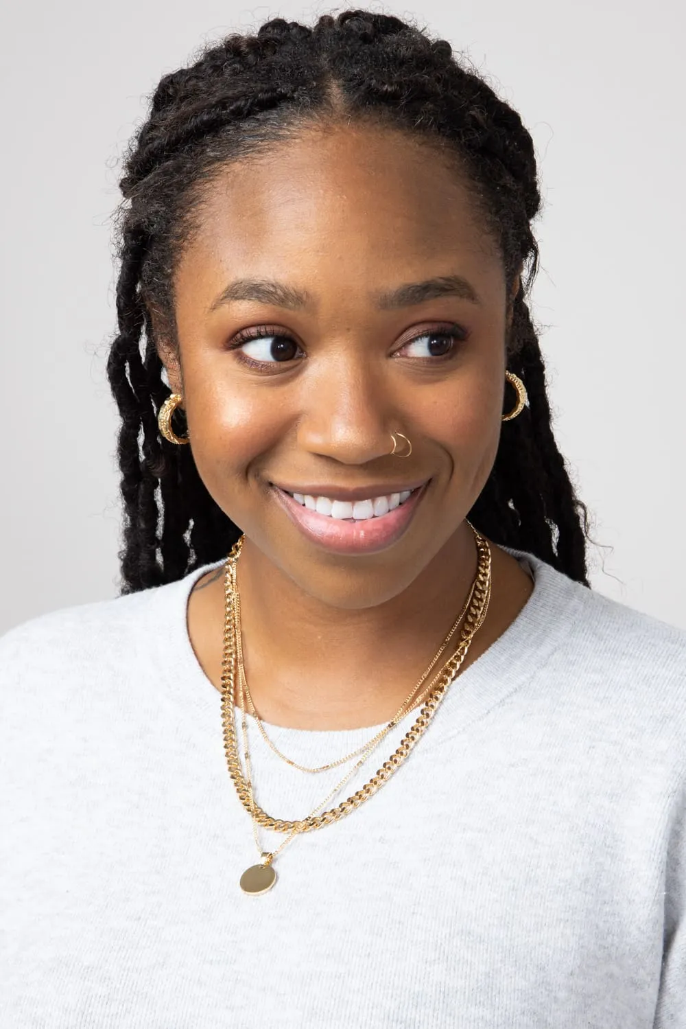 Triple Layer Chain Necklace in Gold | NJ70958GD sold by Glik’s product image thumbnail 2