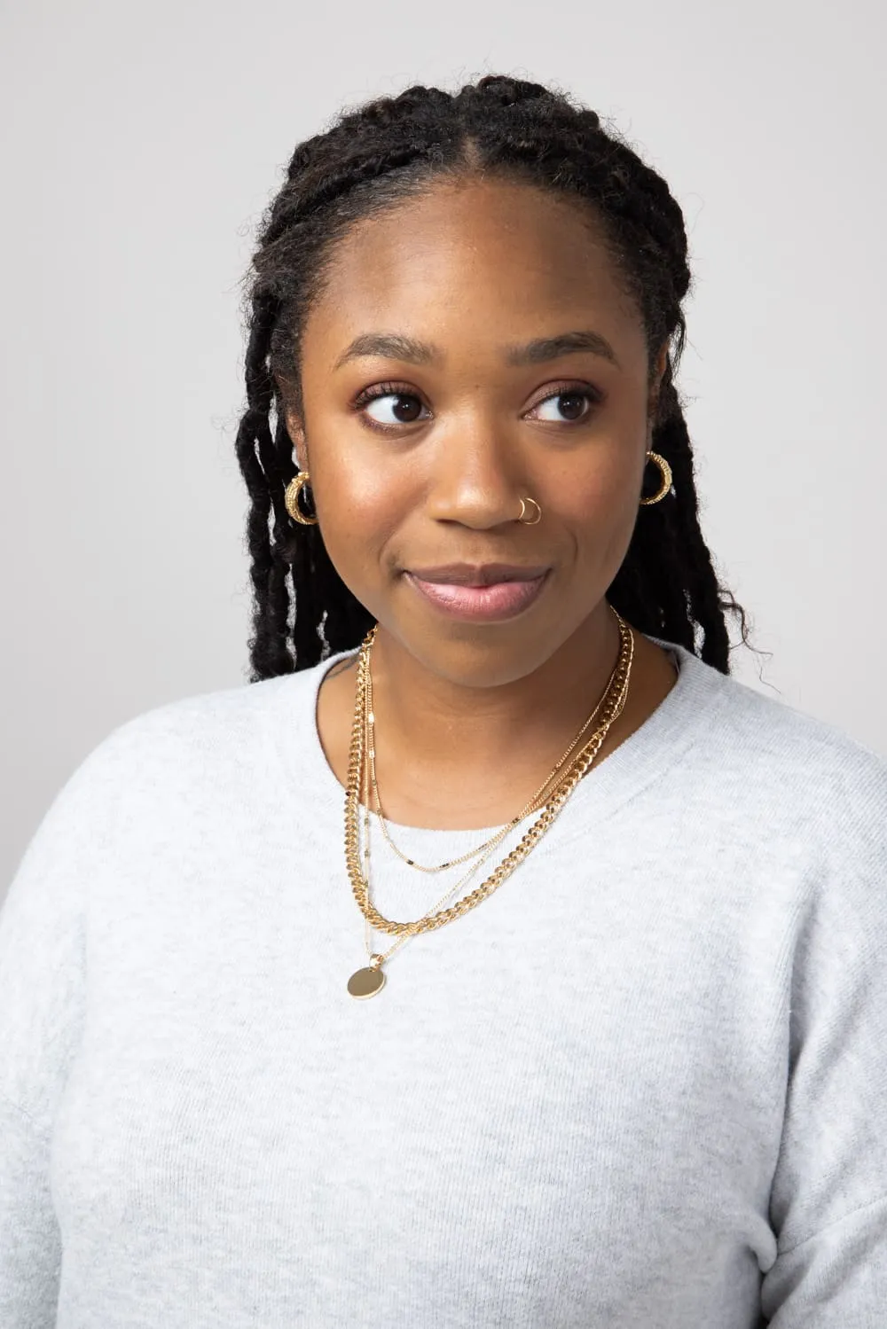 Triple Layer Chain Necklace in Gold | NJ70958GD sold by Glik’s product image thumbnail 3