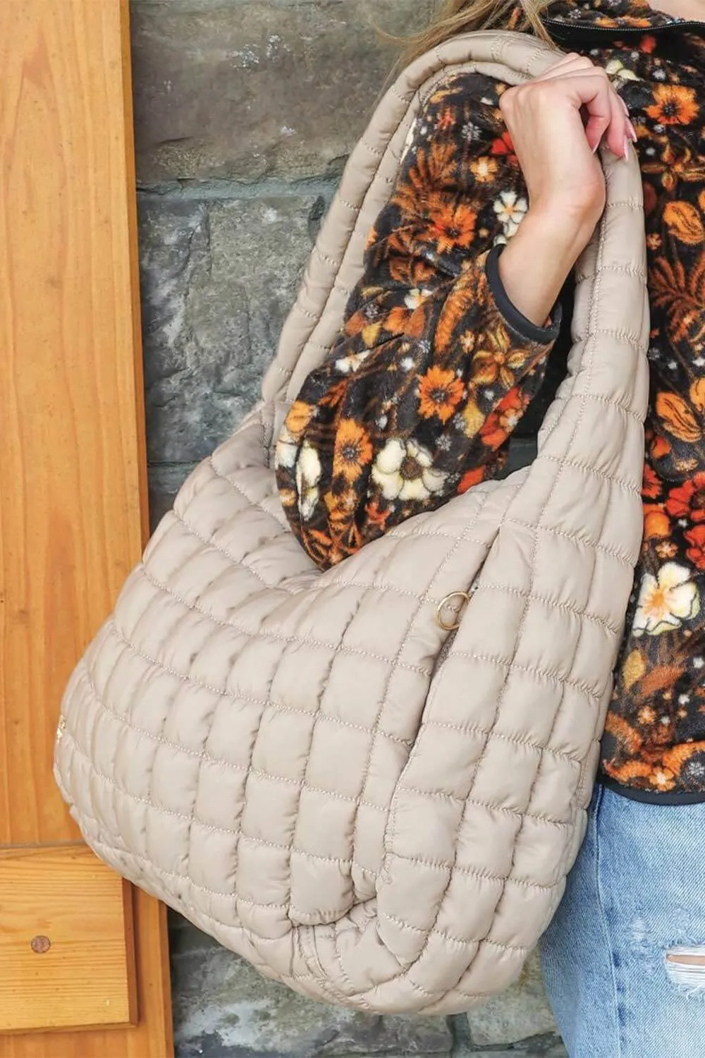 Simply Southern Quilted Puffer Hobo Bag for Women in Mocha | 0224-BAG-PUFF-HOBO-MOCHA sold by Glik’s product image thumbnail 2